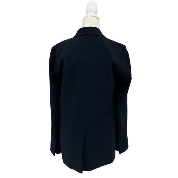 Madewell Black Lycée Drapey Blazer Suit Jacket Womens 0 Collared Oversized Fit - Picture 9 of 13